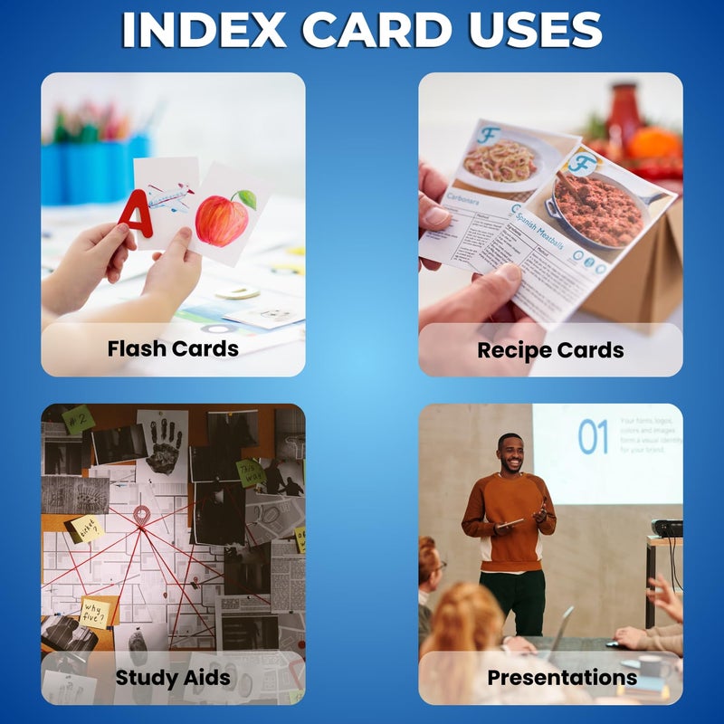 1InTheOffice Index Cards 5x8 blank, Flash Card, Unruled Note Cards 5x8, White, 300-Pack - Image 4
